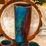 Vases - Vase Piya -Céramique artisanale avec glaçure turquoise et lilas-Unique - MAISON ZOE