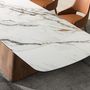 Dining Tables - Rectangular extending dining table in porcelain marble and walnut wood - ANGEL CERDÁ