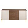 Sideboards - Sideboard walnut, beige, gilded polished steel and walnut top - ANGEL CERDÁ