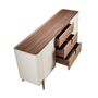 Sideboards - Sideboard walnut, beige, gilded polished steel and walnut top - ANGEL CERDÁ