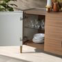 Sideboards - Sideboard walnut, beige, gilded polished steel and walnut top - ANGEL CERDÁ