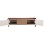 TV stands - TV stand beige wood, golden polished steel and walnut top - ANGEL CERDÁ