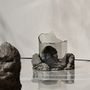 Decorative objects - CATHARSIS, Sculptural Centerpiece Bowl in glass and stone, Ash Black - COKI