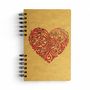 Papeterie bureau - Carnet en bois durable - papier recyclé - CŒUR ROUGE - KOMONI AMSTERDAM