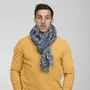 Scarves - FABIO navy blue cotton scarf - MONSIEUR CHARLI