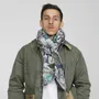 Scarves - GENZO duck blue cotton scarf - MONSIEUR CHARLI