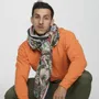 Scarves - GENZO orange cotton scarf - MONSIEUR CHARLI