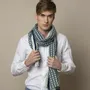 Scarves - SIMON blue cotton scarf - MONSIEUR CHARLI