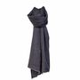 Scarves - SAMIR charcoal wool and silk scarf - MONSIEUR CHARLI
