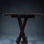 Decorative objects - Wooden and brass folding table from Ghana - QUINTESSENCE AFRICAINE