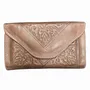 Leather goods - Small Tri-Fold Embossed Leather Purse - BERBER LEATHER