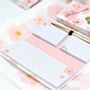 Papeterie bureau - Carnet avec post-it et stylo Pink Bloom - SOAPTALES