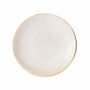 Plats et saladiers - Assiettes SUN. Céramiques portugaises. Ivoire avec bordure dorée - SOWL