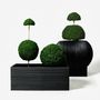 Garden accessories - Oversized Flat Blob Fiberglass Planter 'Black' by Tuleste Factory - TULESTE FACTORY