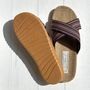 Loungewear - LES MAURICETTES by Sophie, burgundy crossed flip-flops - LES MAURICETTES