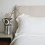Linge de lit - Ensemble de Linge de Lit en Lin Lavé Premium. Drap-housse. Blanc - SOWL