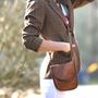 Leather goods - Leather travel pouch with shoulder strap - BERBER LEATHER