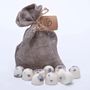 Bougies - Fondants de cire naturelle parfumés dans un sachet en lin de 10 chacun, Champagne et roses, sac rose - BEAUTY SCENTS CANDLES