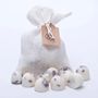 Bougies - Fondants de cire naturelle parfumés dans un sachet en lin de 10 chacun, jasmin, sachet rose - BEAUTY SCENTS CANDLES