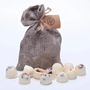 Bougies - Fondants de cire naturelle parfumés dans un sachet en lin de 10 chacun, vanille et café, sachet rose - BEAUTY SCENTS CANDLES