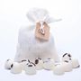 Candles - Scented Natural Wax Melts in Linen Bag of 10 each, Vanilla & Coffee, grey bag - BEAUTY SCENTS CANDLES