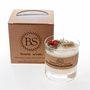 Candles - Large Scented Soy Wax Candle With Red Berries In Glass Container box of 6, Raspberry - BEAUTY SCENTS CANDLES