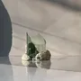 Vases - CATHARSIS, Sculptural Centerpiece Bowl in glass and stone, Soft Sage - COKI