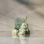 Vases - CATHARSIS, Sculptural Centerpiece Bowl in glass and stone, Soft Sage - COKI