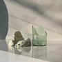 Vases - CATHARSIS, Sculptural Centerpiece Bowl in glass and stone, Soft Sage - COKI