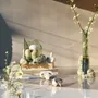 Vases - CATHARSIS, Sculptural Centerpiece Bowl in glass and stone, Soft Sage - COKI