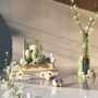 Vases - CATHARSIS, Sculptural Centerpiece Bowl in glass and stone, Soft Sage - COKI