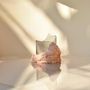 Vases - CATHARSIS, Sculptural Centerpiece Bowl in glass and stone, Dusty Coral - COKI