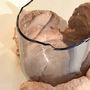 Vases - CATHARSIS, Sculptural Centerpiece Bowl in glass and stone, Dusty Coral - COKI