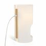 Table lamps - CILINDRE table lamp with ash wood structure - LUXCAMBRA