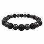 Bracelets - 8mm pearls Hematite & Lava stone bracelet - ARABESK