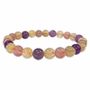 Bracelets - Bracelet Amethyst Rutilated Quartz Strawberry Quartz With 8mm beads - ARABESK