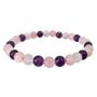 Bracelets - Bracelet Amethyste & Cristal de roche & Quartz rose A perles 6mm - ARABESK