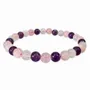 Bracelets - 6mm pearls Rock crystal & Amethyst & Rose quartz A - ARABESK