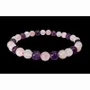 Bracelets - 6mm pearls Rock crystal & Amethyst & Rose quartz A - ARABESK