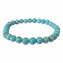 Bracelets - Turquenite natural tinted Howlite A 6mm pearls bracelet - ARABESK