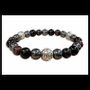 Bracelets - Bracelet Tourmaline noire Grenat Rouge Hématite & Charms perles 8mm - ARABESK