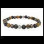 Bracelets - Tiger's eye Pyrite Lava Stone & Charms A 6mm pearls bracelacet - ARABESK