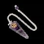 Jewelry - Conical Pentagramm Amethyst pendulum 6 faces - ARABESK