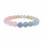 Bracelets - Beryls Aquamarine & Morganite AAA 8mm pearls bracelet - ARABESK