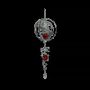 Decorative objects - Wind chime 3D steel yin yang spiral with red ball 10cm - ARABESK
