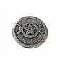 Scents - Round white metal incense holder Pentacle Altar triple moon cm - ARABESK