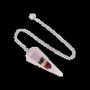 Bijoux - Pendule quartz rose & Sept Chakras conique 6 faces - ARABESK