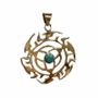 Bijoux - Pendentif Bronze  Trisquette avec pierre semi-précieuse 4cm - ARABESK