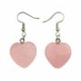 Jewelry - 20mm Rose Quartz Heart Earrings - ARABESK
