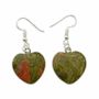 Jewelry - 20mm Unakite Heart Earrings - ARABESK